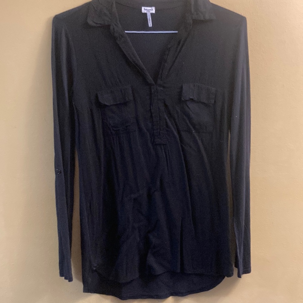 Splendid black long sleeve blouse